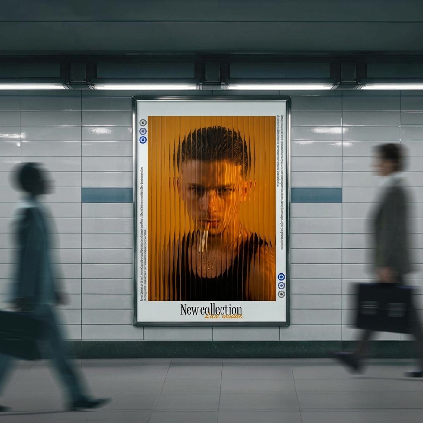 Mockup RER de l'affiche New Collection créée par Athana Society
